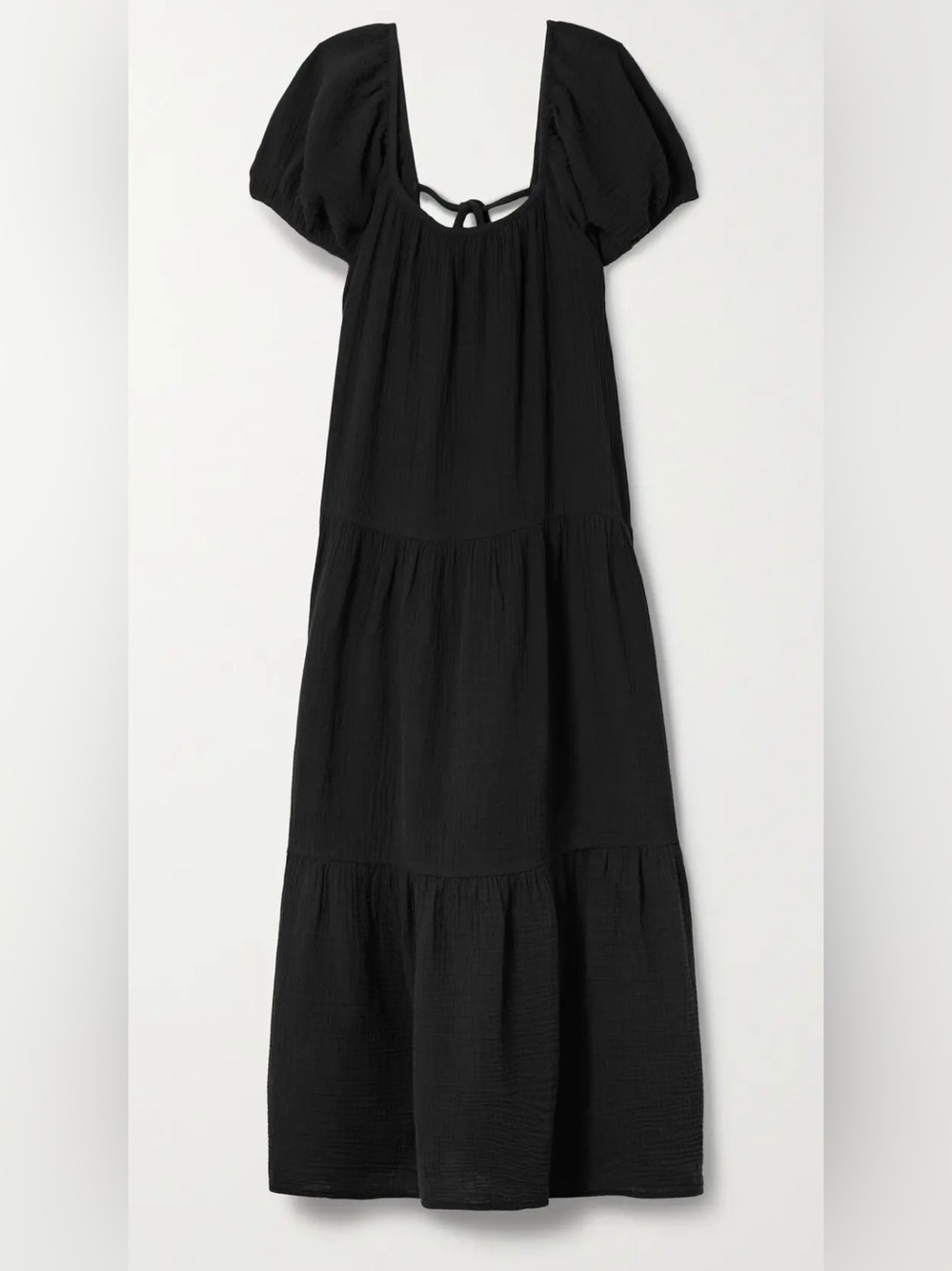Honorine Elodie Cotton-Gauze Midi Dress in Black Size Small